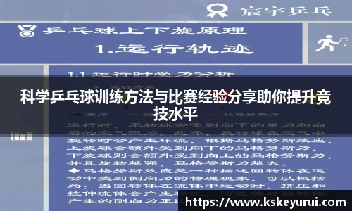 科学乒乓球训练方法与比赛经验分享助你提升竞技水平